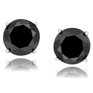 1/4ct; Quarter Carat Black Diamond Studs in Sterling Silver (.23-.27ct total weight)