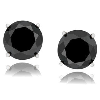 Sterling silver black diamond stud earrings Clearance