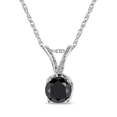 Black diamond solitaire pendant Clearance